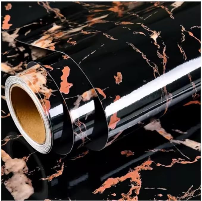 HAPPYMATES Marble Wallpaper Peel and Stick Waterproof Wallpaper for Home Kitchen Countertop Cabinet Furniture Oil Proof Kitchen Stickers (24X200, RED&BLK Marble) (B0DBHVZ8KF) Amazon Price History, Amazon Price Tracker