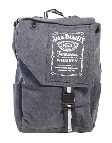 Jack Daniels Backpack Classic Old no 7 Bottle Logo nieuw Officieel Zwart Canvas