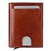 Produktbild FEYNST Slim Wallet Geldbörse Leder Brieftasche RFID Schutz Blocker Braun Automatikfunktion Herren Damen