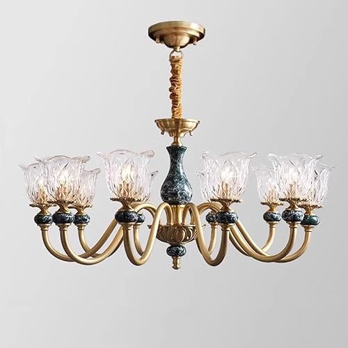 Lustre Américain En Céramique Tout Cuivre, Style Antique, Éclairage de