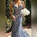 Sparkly Sequin Mermaid Sage Green Prom Dress for Women 2025 Lace Applique Formal Evening Dresses V Neck Spaghetti Straps Backless Party Gowns Size 10 P36
