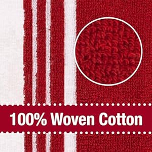 All Clad Dual Purpose Kitchen Towels Highly Absorbent 100 Cotton 17×30 Dish Towels for Cleaning Drying Dishes Glassware 3 Pack Chili