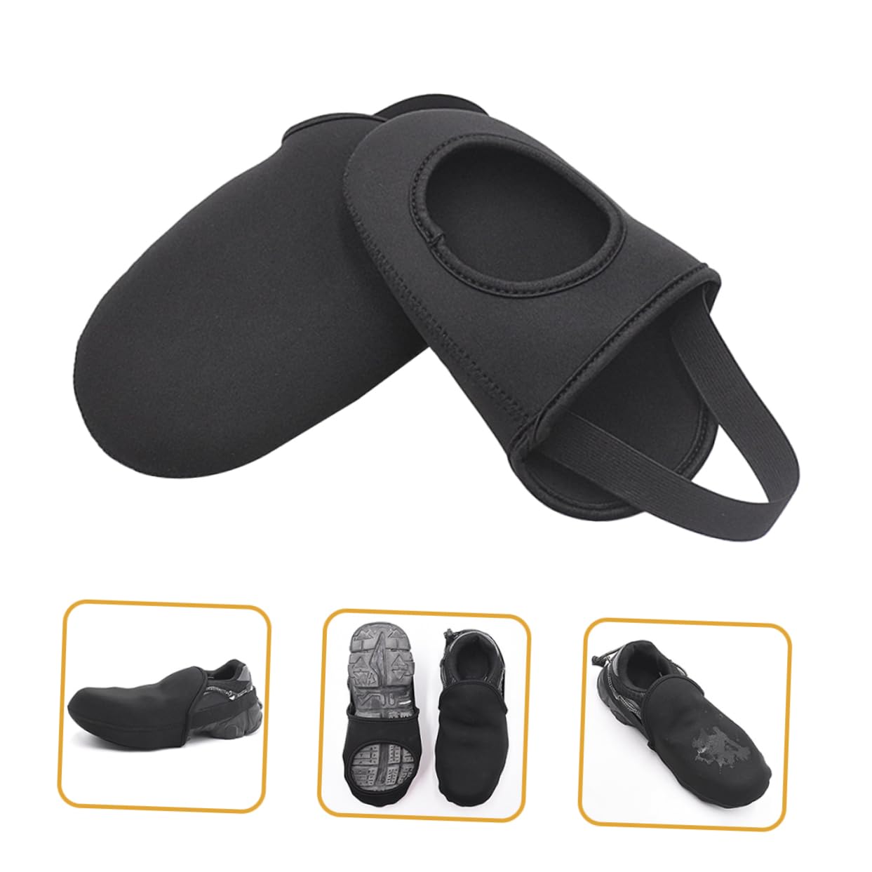 TOYANDONA Überschuhe für Fahrradschuhe Abdeckung hoch Thermik Radfahren Anti- elastikband elastischer guertel warme Überschuhe Fahrradüberschuhe aus Neopren Gummiband Black