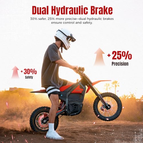 Image of Yozma IN10 Electric Dirt Bike, 2600W 40MPH Electric-Motorcycle with 48V /23AH Battery Ebike, Full Hydraulic Brakes and Suspensions Mountain Off-Road E Dirt Bike, for Teens & Adults