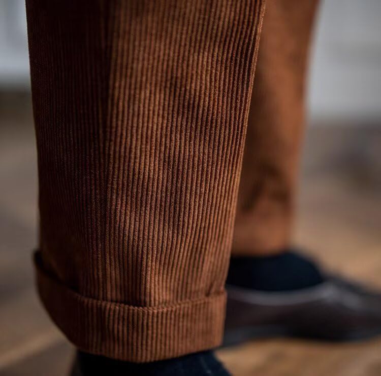 Men’s Corduroy Pants Gurkha Pleated-Front Casual Suit Trouser High Waist Business Dress Pants4