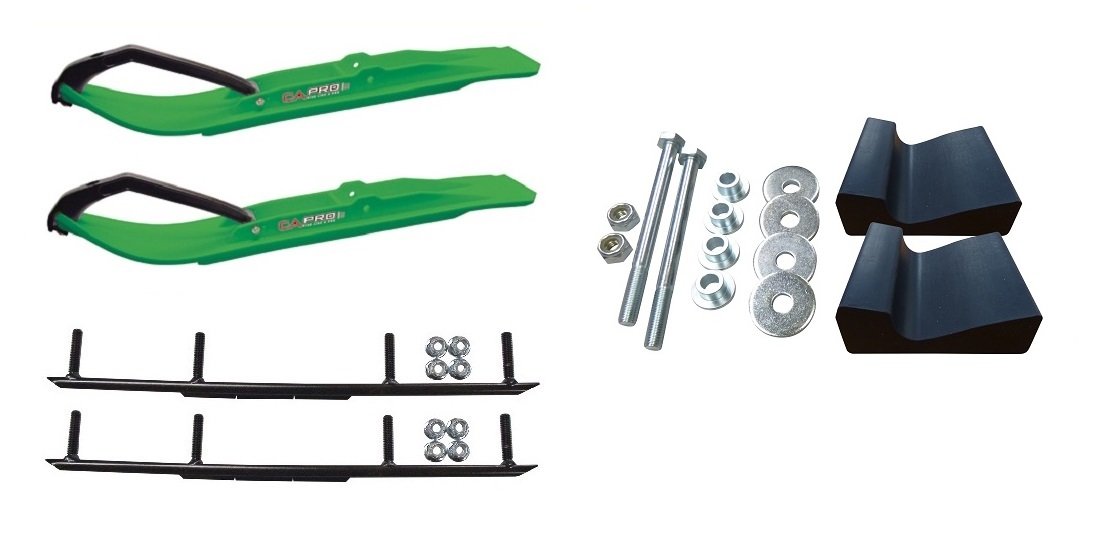 C&A Pro Green XT Snowmobile Skis w/ 6