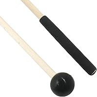 Vista 4 de Palillos de percusión de 8 pulgadas con cabeza y mango de goma, mazos de tambor de madera para xilófono, Glockenspiel, negro