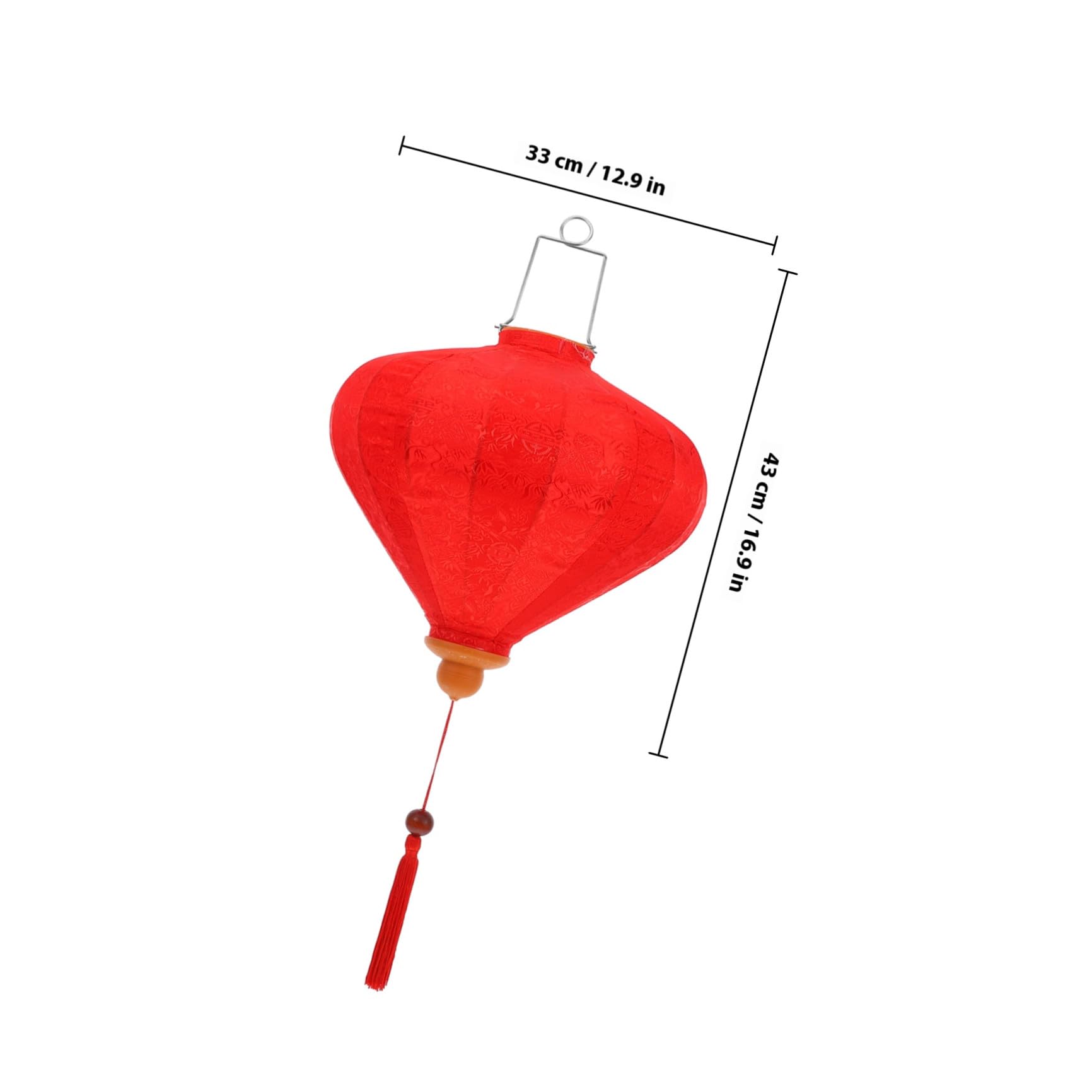 jojofuny Lanterna Vietnamita in Seta Rossa 30 CM a Diamante, Decorazione per Giardino e Matrimoni, Lampada Sospesa per Eventi all Aperto e Interni