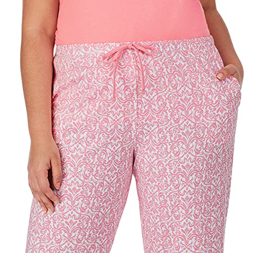 Image of Carole Hochman Women's 4-Piece 100% Cotton Pajama Set - V-Neck T-Shirt, Tank, Capri Pants & Shorts with Drawstring & Pockets