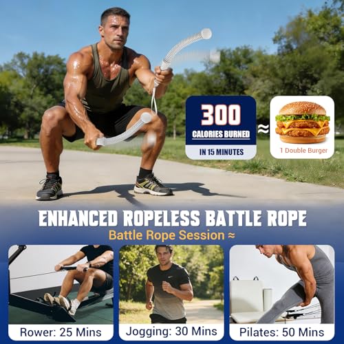 Weighted Ropeless Battle Rope for Home Gym, with Grip Strengthener & Poster - image 3