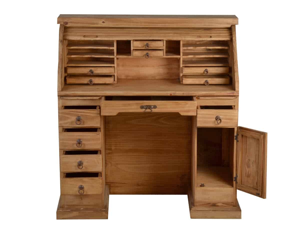 Sekretär Mexico Möbel 120x125x58 cm Landhausstil Massivholz Pinie Honig