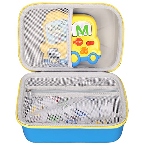 Aproca Hard Storage Travel Case for Leapfrog Fridge Phonics Magnetic Letter Set (Blue-Yellow Zipper) (Case Only)