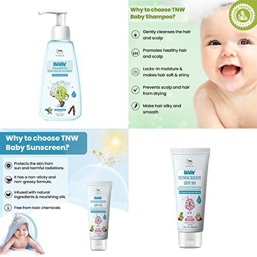 Image of TNW- The Natural Wash Baby Shampoo & Sunscreen SPF 30 Cream | For Cleansed Hair | Nourished Skin