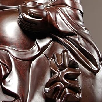 Amazon.co.jp: 七福神 置物 布袋 高級天然 黒檀 布袋様 置物 金