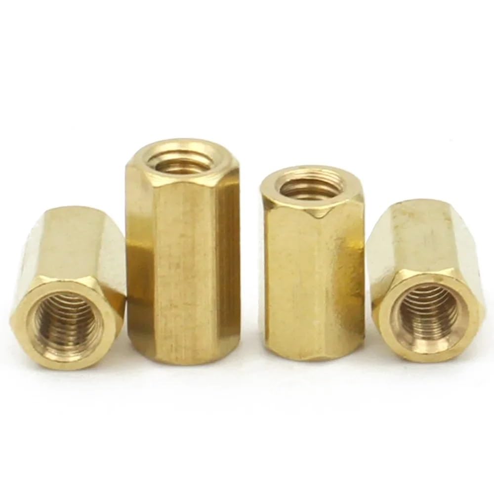 Ayyssm Women's 25Mm 10-50Pcs Brass Standoff Spacer M2 M2.5 M3 M4 M5 M6 Hex To Hexagonal Stud Spacer Hollow Pillars(,M6 (10Pcs))