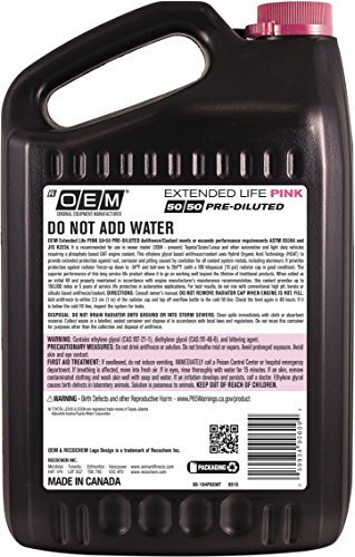 Image of Recochem OEM 86-184POEMT Pink Premium Antifreeze 50 /50 Extended Life PINK, 1 gallon, 1 Pack