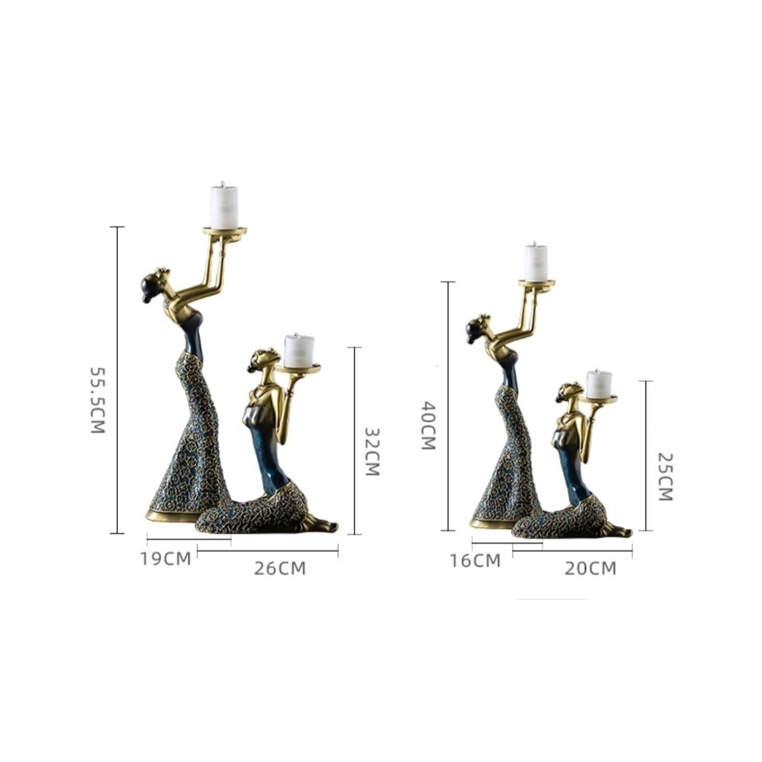 Portacandele Una Coppia di portacandele Ornamentali for candelieri(Blue,Grande)