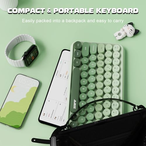 Teclado inalámbrico Bluetooth compacto de estilo retro con panel mate 6