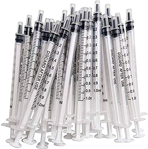 100pcs 1ml 1cc syringe no needle plastic syringe for pets oral refilling oil or glue applicator measuring or transfering tiny amount of liquids without cap