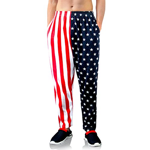 bopika Men's American Flag Pants Men's Sport Sweatpants Baggy Pant Joggers Long Pants with Pockets3