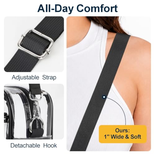 Image of PACKISM Clear Bag for Stadium Events - Small Clear Purses for Women Stadium Crossbody for Game Day, Festival, Concerts