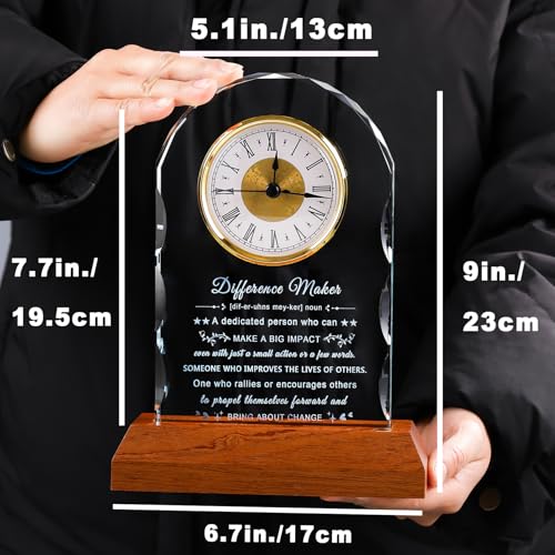 Image of Ornalrist Difference Maker Gifts for Women Men Clock with Wooden Light Base