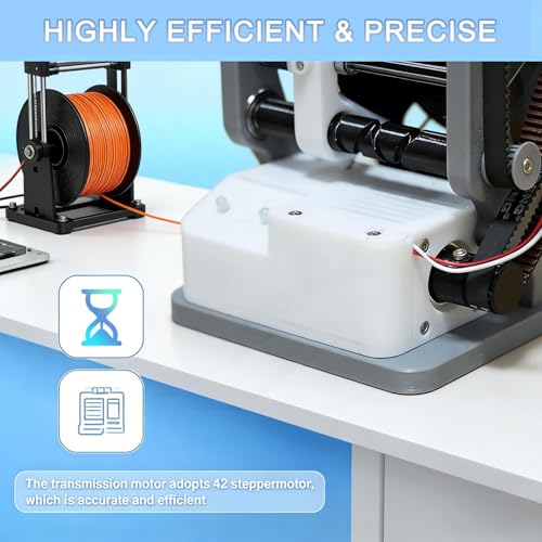 Image of 3D Industrial Filament Respooler, Electric Filament Spool Winder with Smart Start and Stop, Stepless Speed Regulation, Welding Thread Winder for Recycling PLA /ABS /TPU /Other 3D Printing Materials