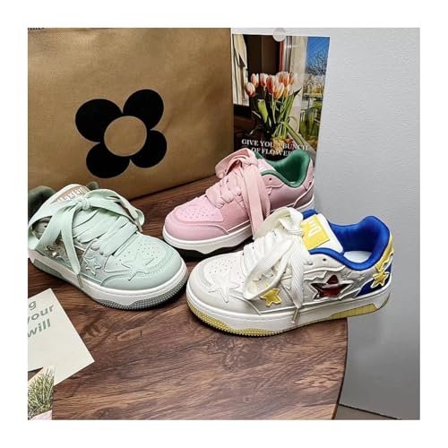 Women's Star Chunky Sneakers Y2k Aesthetic Cute Unique Comfort Casual Walking Creamy Stylish Platform Shoes for Sports4