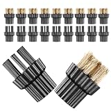 Luxshiny 20 Pezzi Testina Spazzola per Pulitore a Vapore M8 Setole Nylon