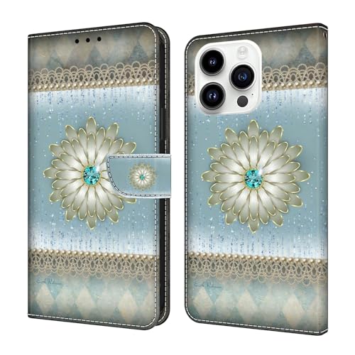 Étui iPhone 17 Air bleu diamant fleur pour sécuriser vos cartes lors de vos sorties