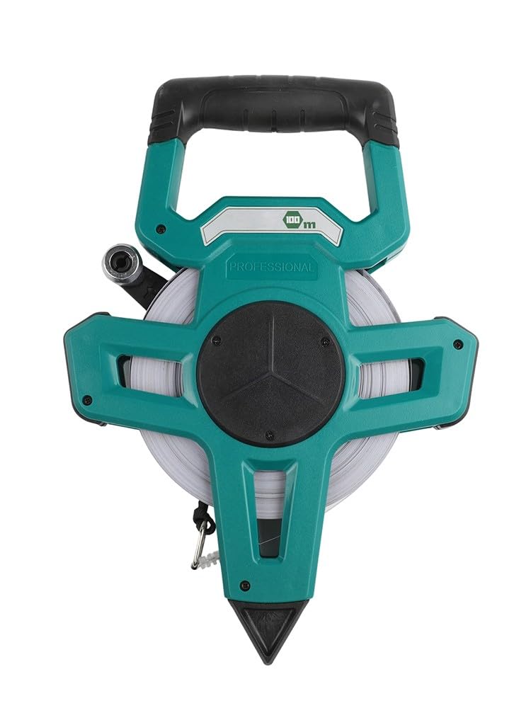 FACAIIO Mètre ruban d'ingénierie portable 30/50/100 m pour mesure au sol en acier inoxydable, traité thermiquement, vert
