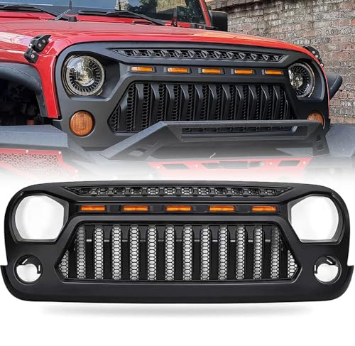 Image of Angry Face Grille Compatible with Jeep Wrangler Jk Jku 2007-2018