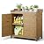 Gizoon Outdoor Potting Bench with Metal Tabletop, Outdoor Garden Patio Wooden Storage Cabinet with Adjustable Shelf, Double Doors Garden Work Bench for Backyard, Patio, Lawn - Natural