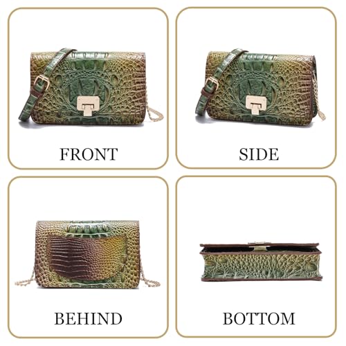 Image of Makcr Joacbv Small Crocodile Crossbody Cell Phone Purse for women Vegan Leather Clutch Wallet with Leather Shoulder Strap | Small