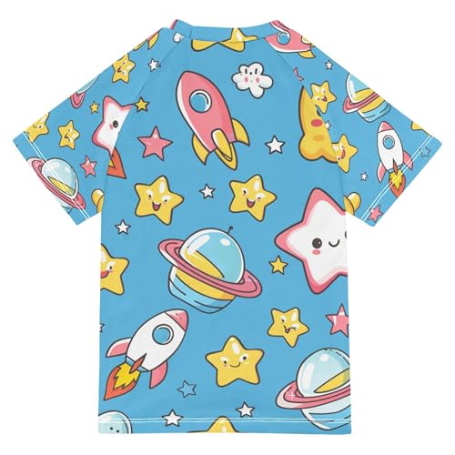 Planet Blue Boy Bathing Suit Short Sleeves Athletic Tops Swimwear Beach Tops 3T2