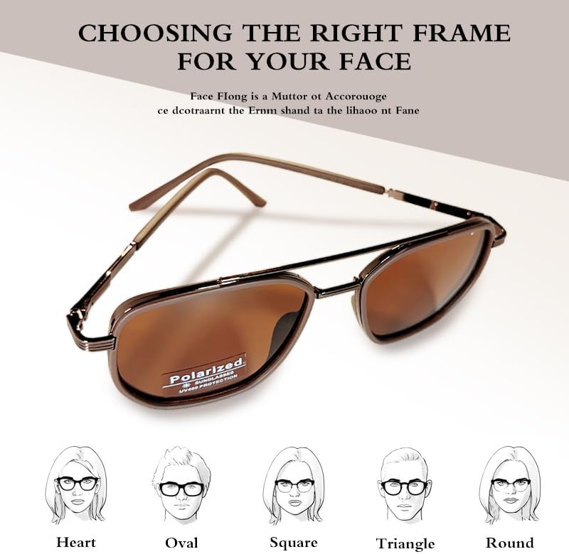 Polarized Sunglass, Retro Sunglasses Men Full Frame Sun Protection for Driving Fishing UV 400 Unisex - Image 4