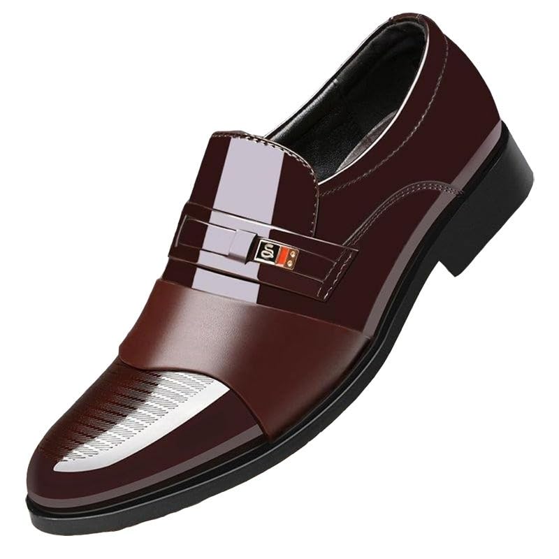 Men Formal Shoes Business Casual Shoes Fashion Soft Leather Simple and Comfortable Anti-Slip British Style wear-Resistant Slip on Slip on Shoes Men Loafers