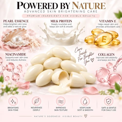 Image of Korean Skin Whitening & Brightening Facial Capsule 50 Pcs for Facial /Brightning Helps to Marks & Spots Removal, Radiance & Glow skin whitening Men & Women all skin type