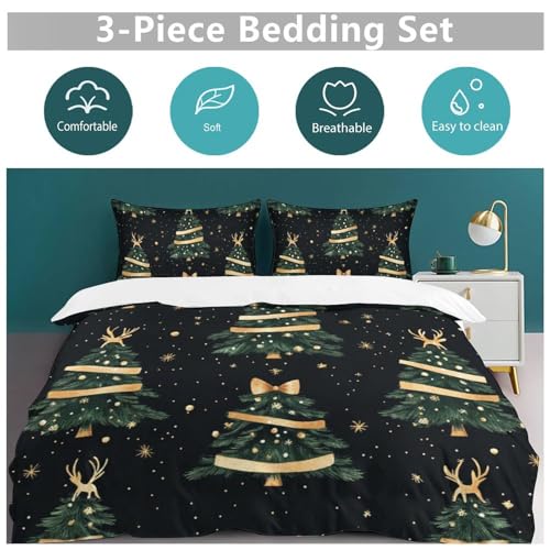 Housse de couette 200x200 Père Noël avec 2 taies d'oreiller - 6