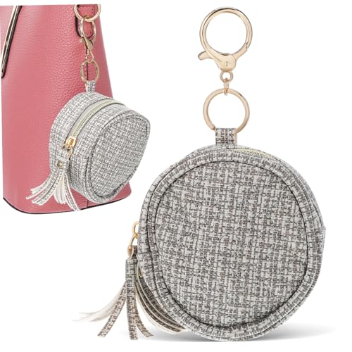 CONGARTENO PU Pacifier Pouch with Zipper Closure Portable Pacifier Organizer for Travel Keychain Storage Case Versatile Coin Purse for Essentials and Small Items