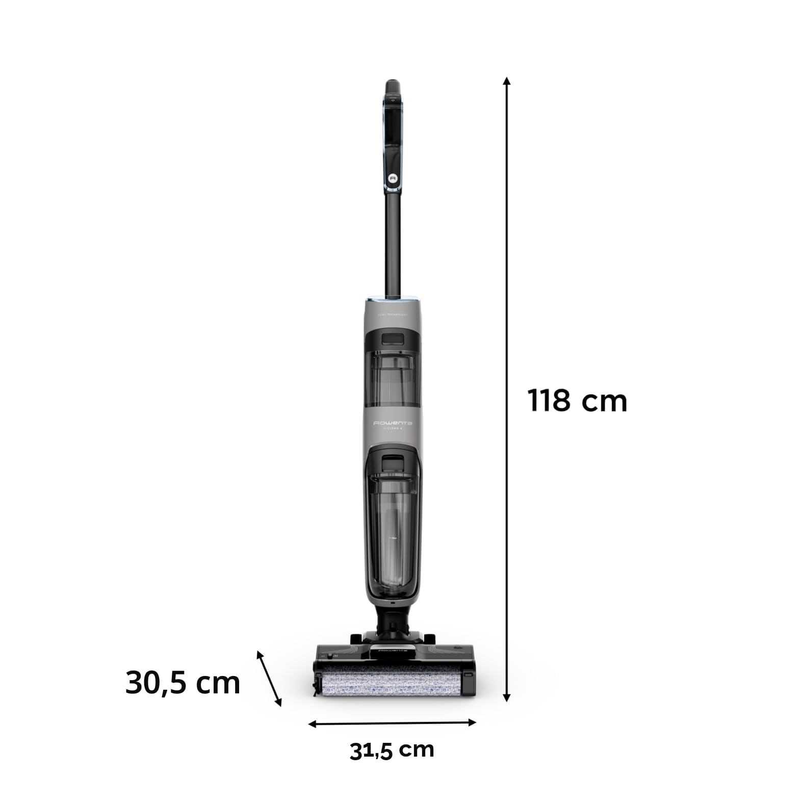 Rowenta X-Clean 4, Lavapavimenti Senza Fili con Auto-Propulsione e Rilevazione Automatica dello Sporco, Doppio Serbatoio e Sistema di Autopulizia, Autonomia 50' per Tutti i Tipi di Pavimenti, GZ5036