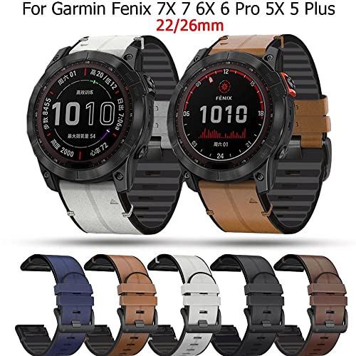 Correa de silicona de 26mm para Garmin Fenix 7X 6X 5X pulsera recambio color agata 2