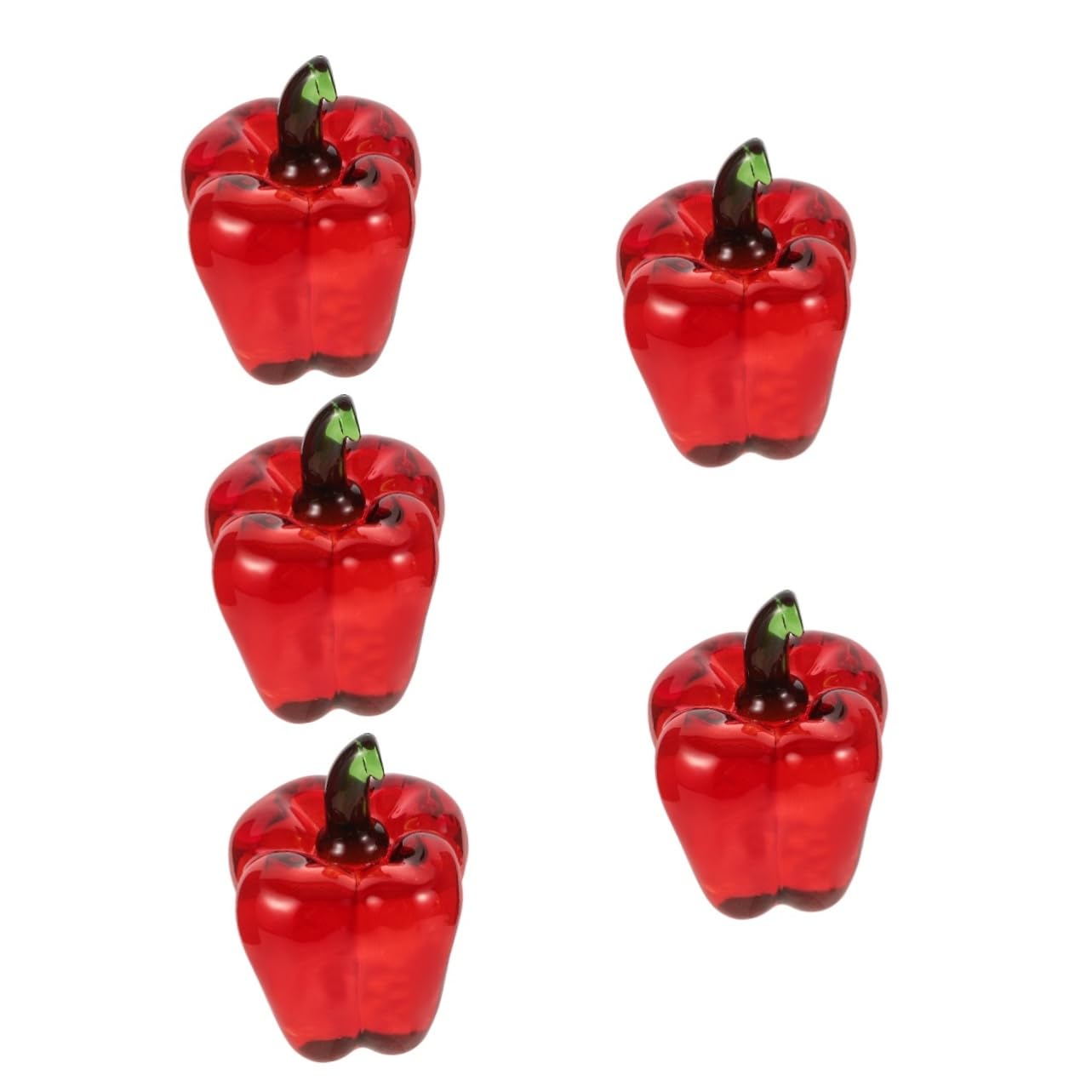 ABOOFAN 5 Pz Ornamenti di di cristallo peperoncino falso statua di peperoncino artificiale figurine di frutta da collezione figurina di peperone decorazione della scrivania rosso