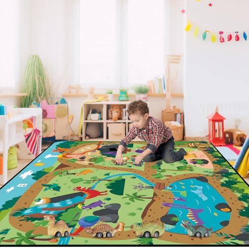 Tinideya Kids Dinosaur Playmat Rug (4x6 ft)