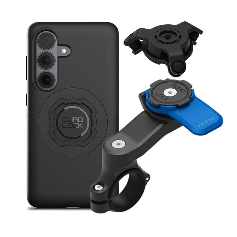Quad Lock Moto Handlebar Kit with Dampener and MAG Case for Galaxy S26