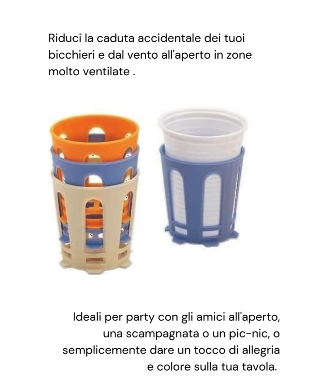 Portabicchieri Da Esterno 6 Pezzi - Antivento E Colorati Per Party - Foto 5