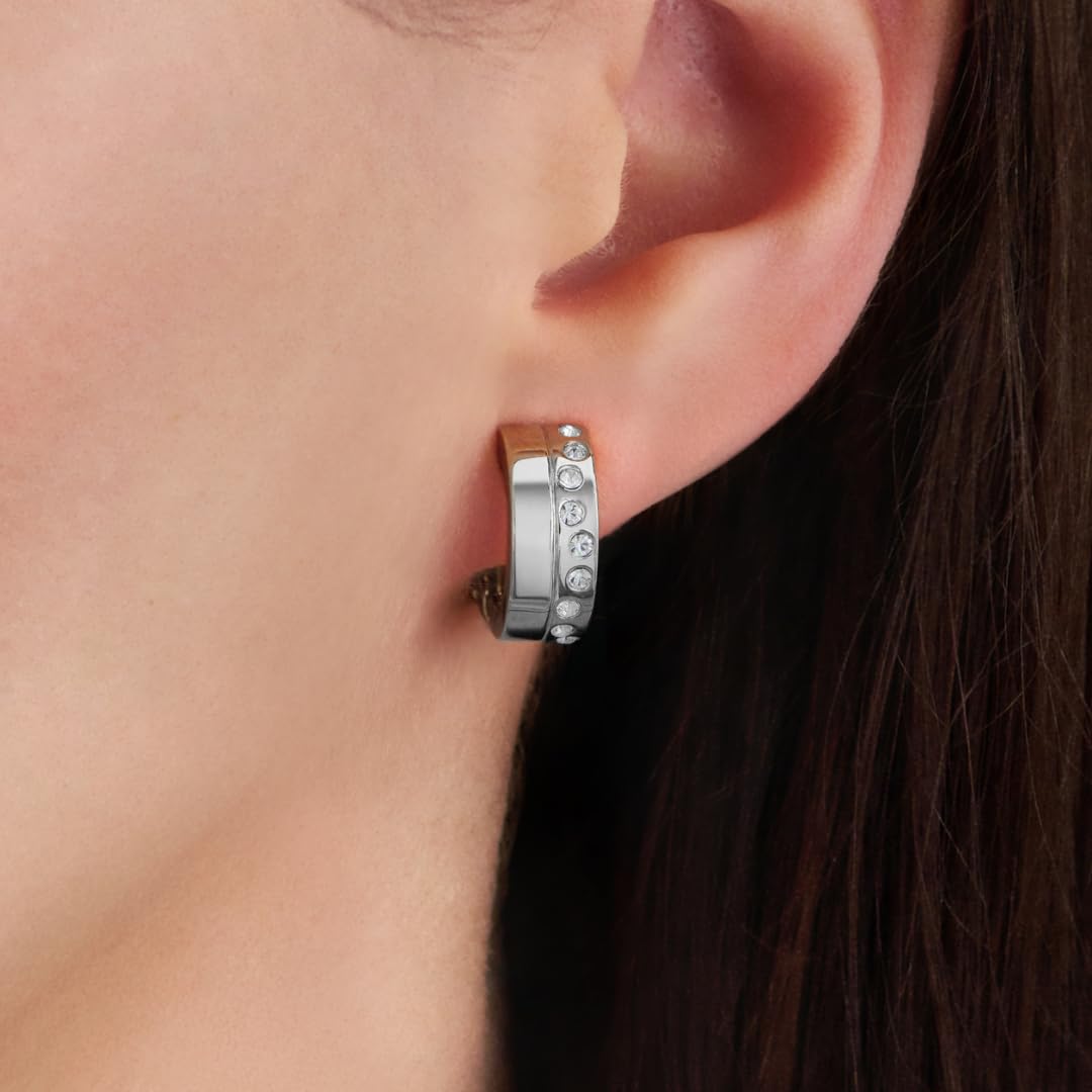 Traveller Ohrclips - Damen - Silberfarben - Kristalle - Platiniert - 15x6mm - 157821
