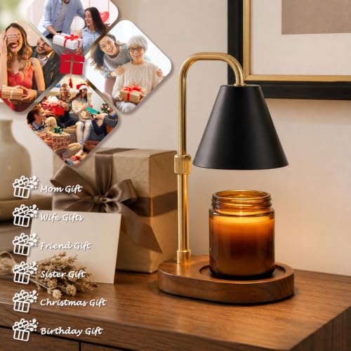 SOKCVSEA Candle Warmer Lamp Timer Height Adjustable | Birthday Gifts for Women Mom Gifts, House Warming Gifts New Home Decor, Wax Melt with 2 Bulbs Blacks - image 7