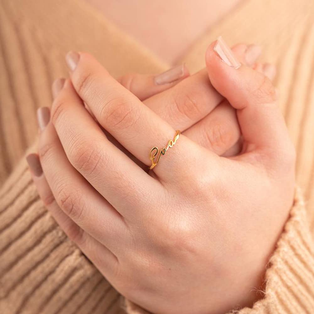SOULMEET Sterling Silber personalisierter Namensring mit mehreren Namen Schmuckgeschenk für Frauen
