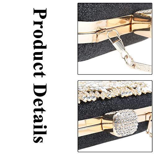 Image of DA BODAN Womens Sparkly Rhinestone Crystal Clutch Bag Glitter Sequin Bridal Purse Evening Handbag for Wedding Party Prom